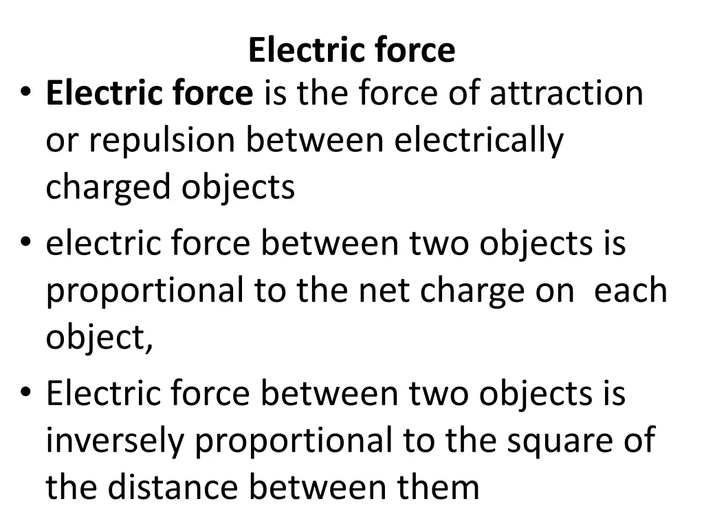 electric force
