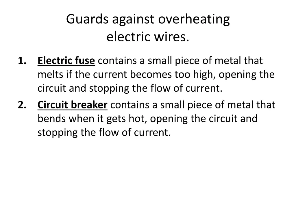 guards against overheating electric wires
