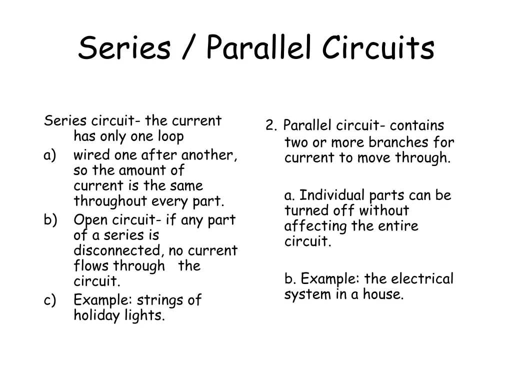 series parallel circuits