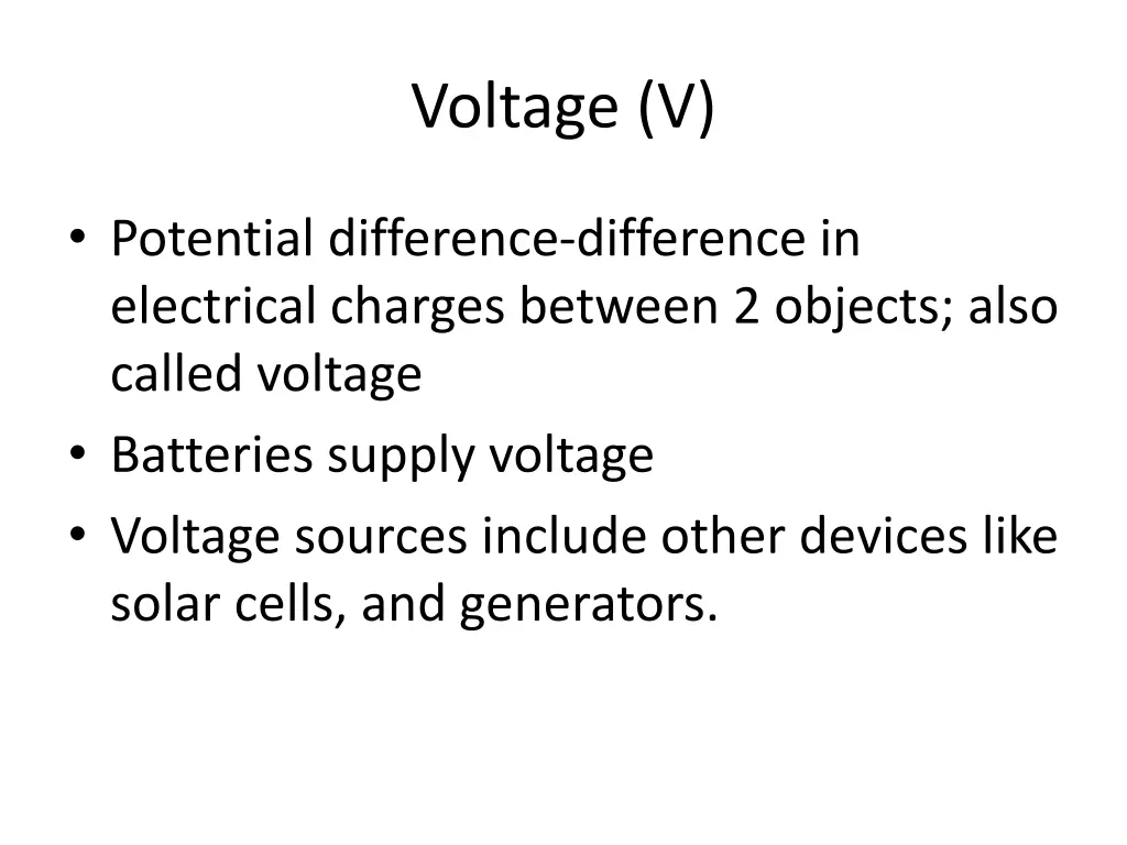 voltage v