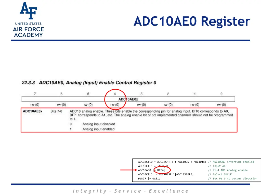 adc10ae0 register