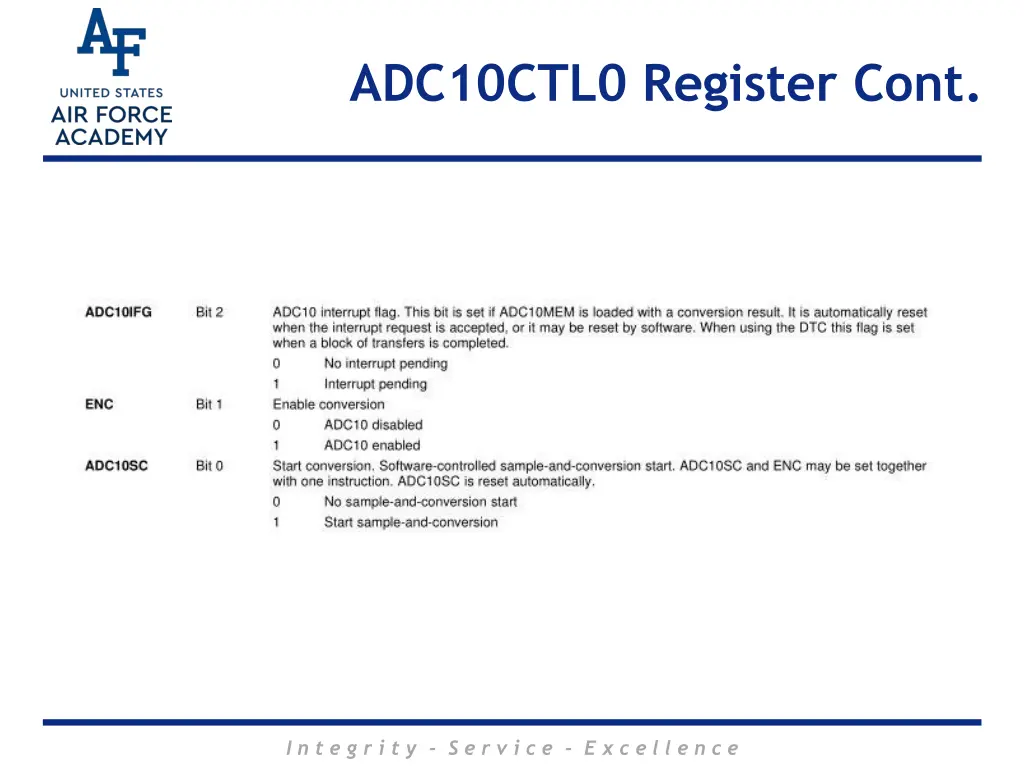 adc10ctl0 register cont