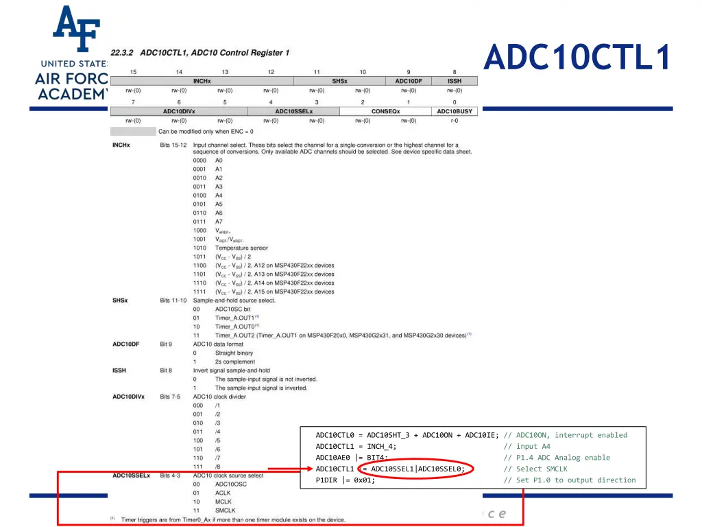 adc10ctl1 1