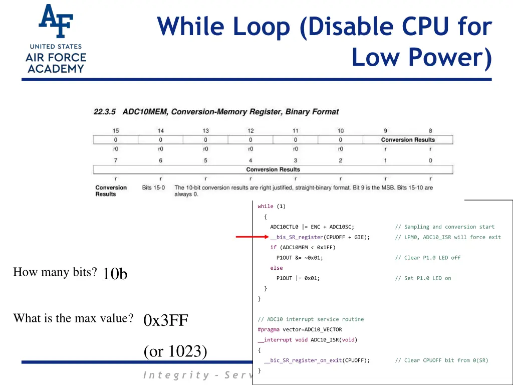 while loop disable cpu for