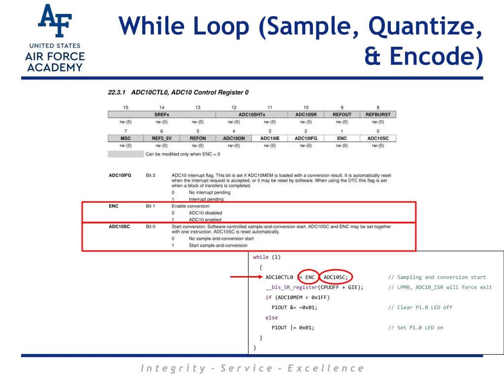 while loop sample quantize