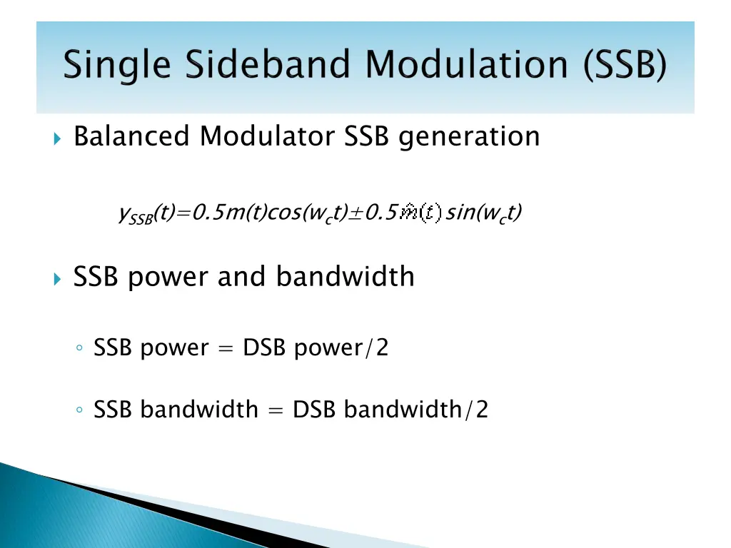 balanced modulator ssb generation