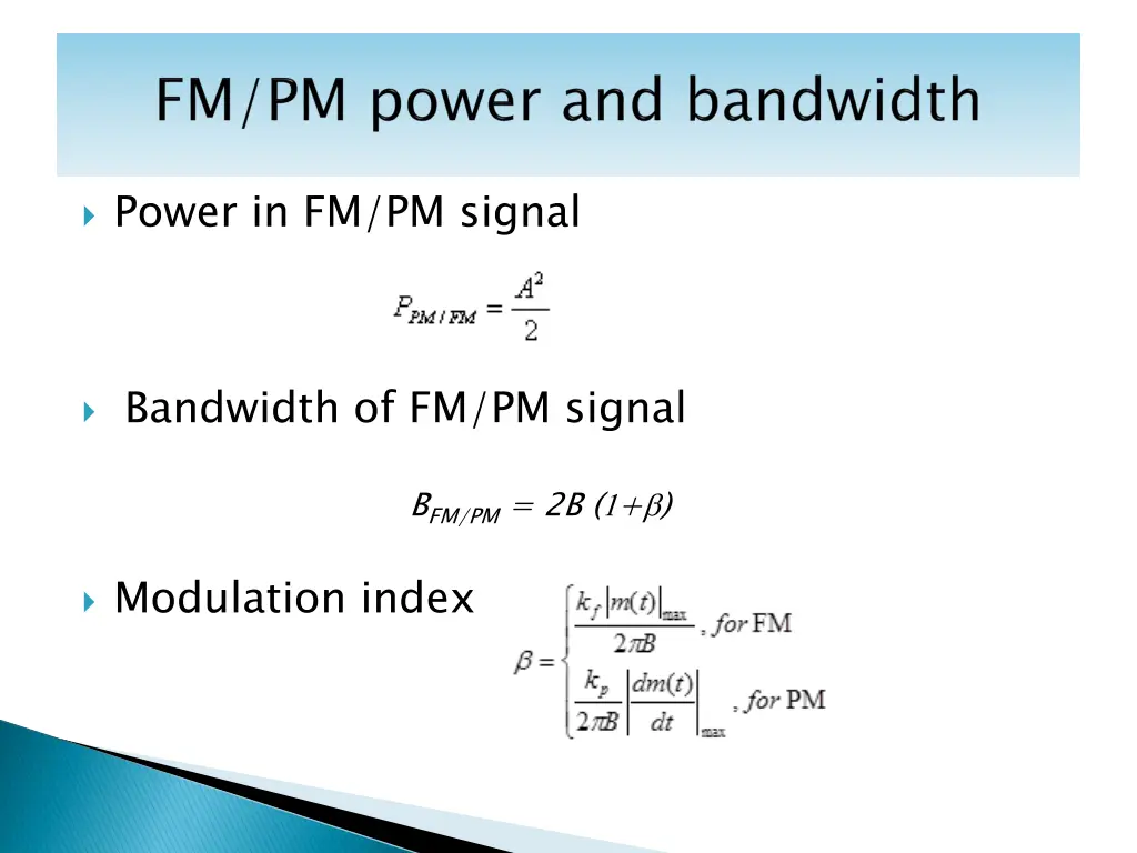 power in fm pm signal