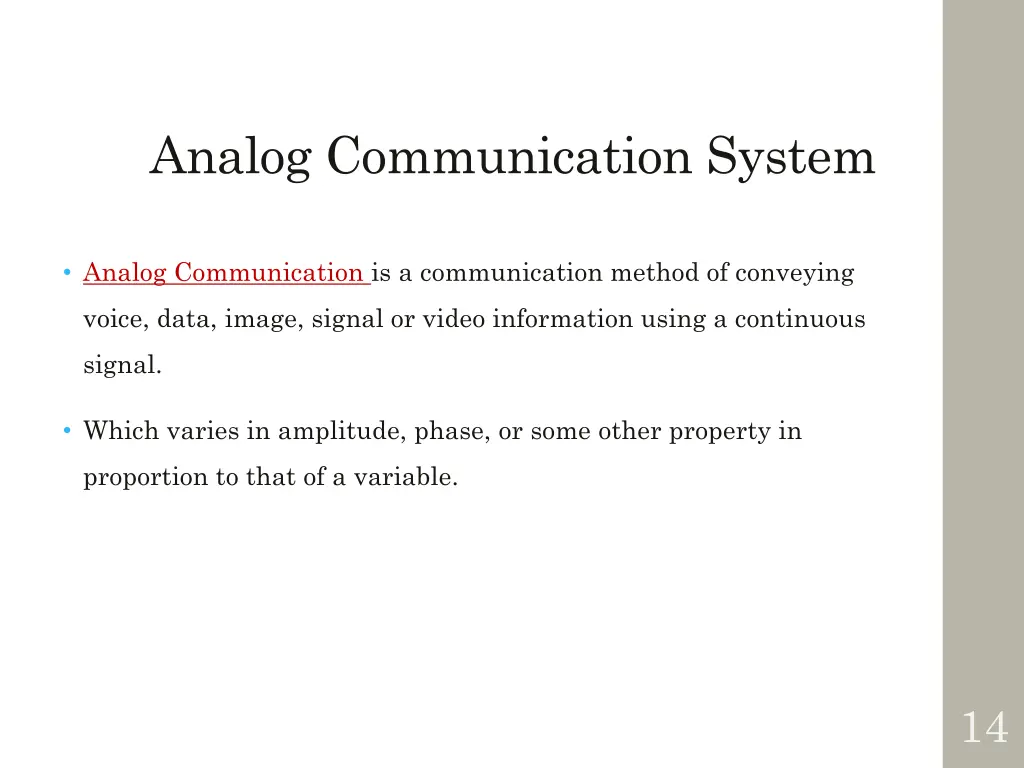analog communication system