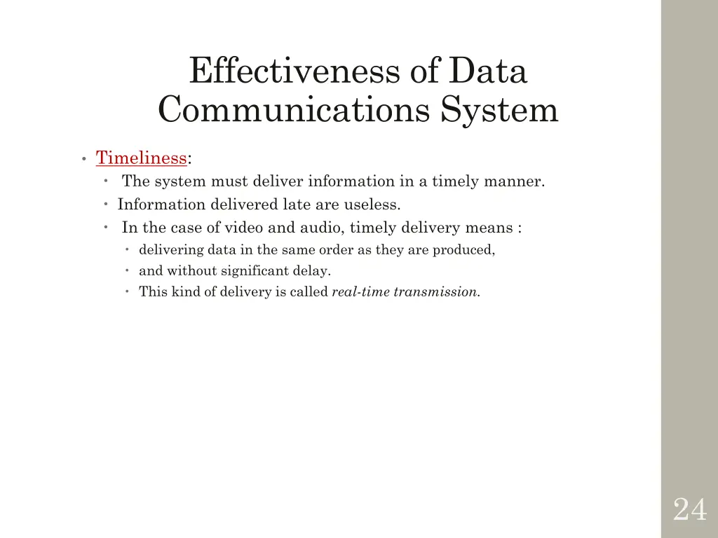 effectiveness of data communications system