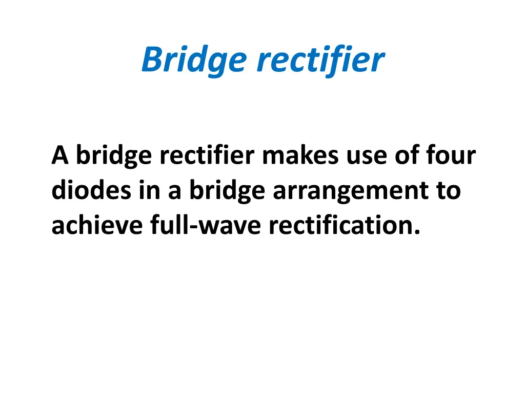 bridge rectifier