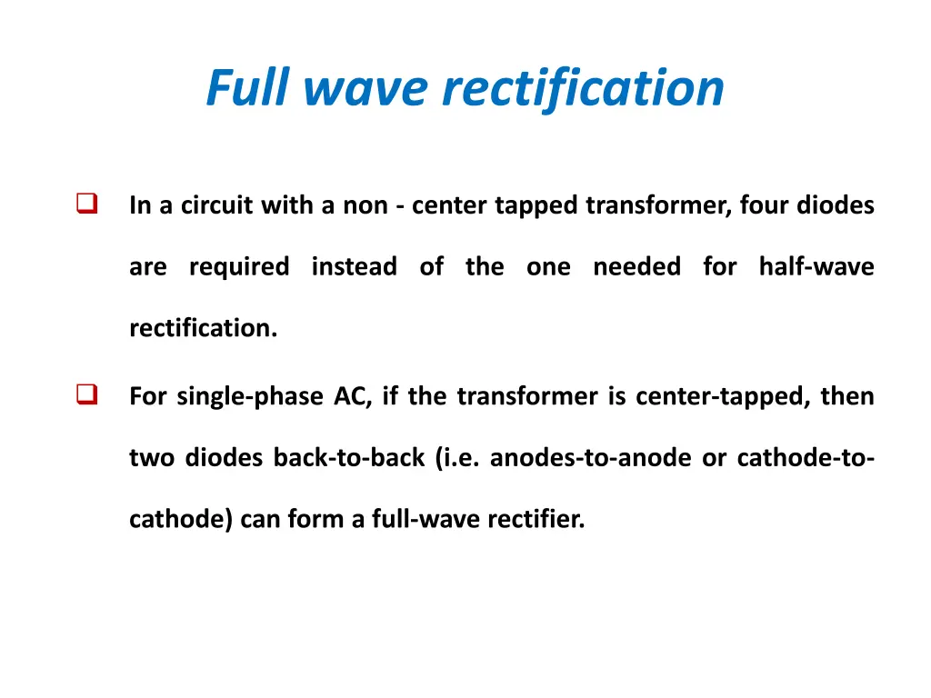 full wave rectification
