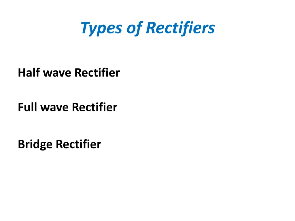 types of rectifiers