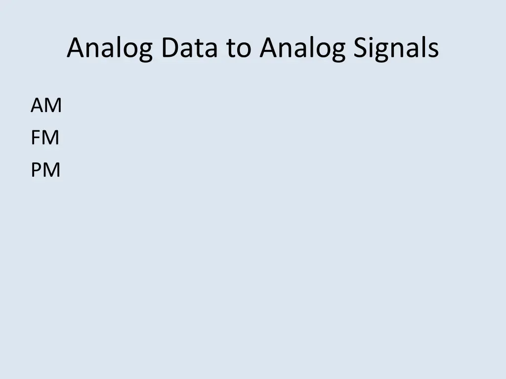 analog data to analog signals