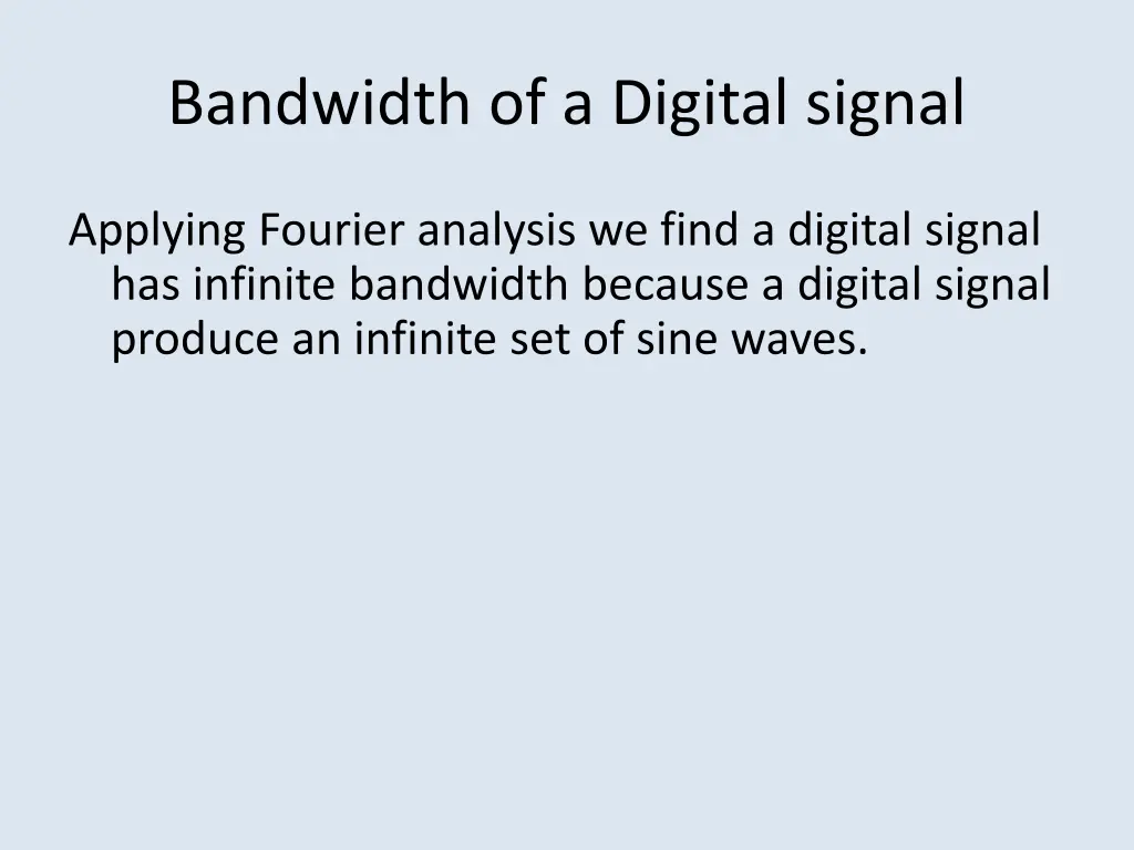 bandwidth of a digital signal