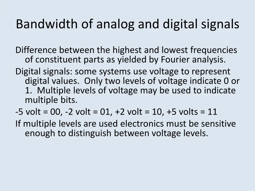 bandwidth of analog and digital signals