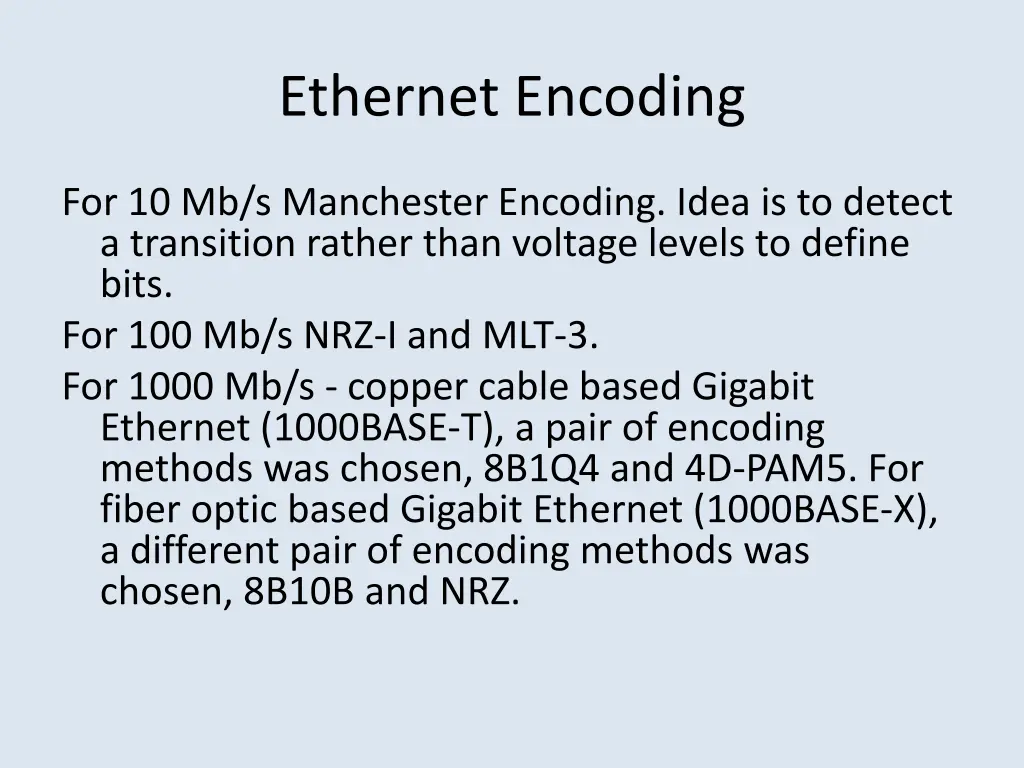 ethernet encoding