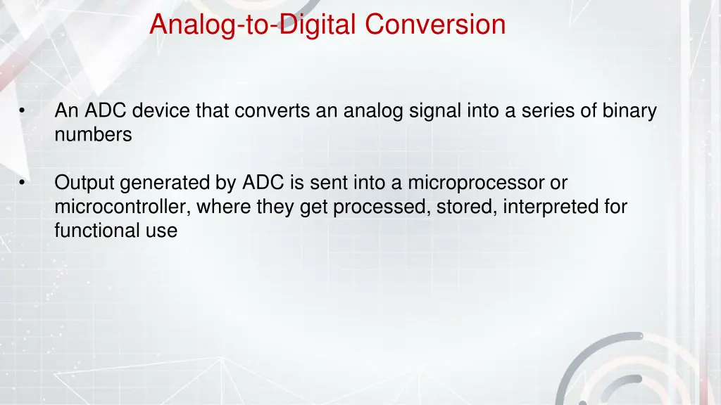 analog to digital conversion