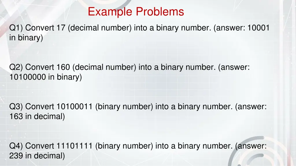example problems