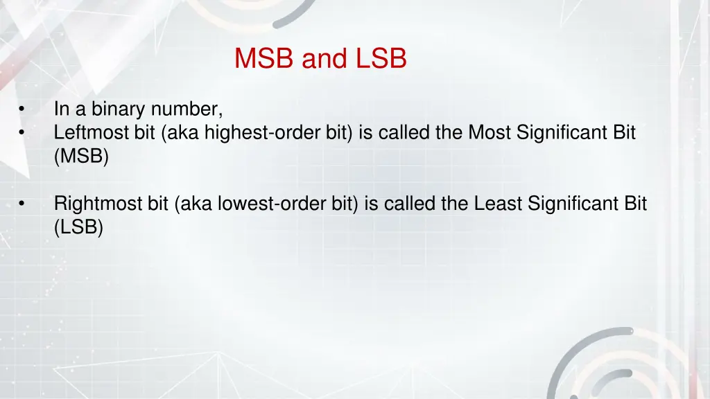 msb and lsb