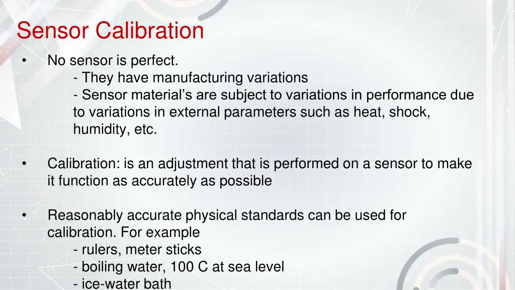sensor calibration