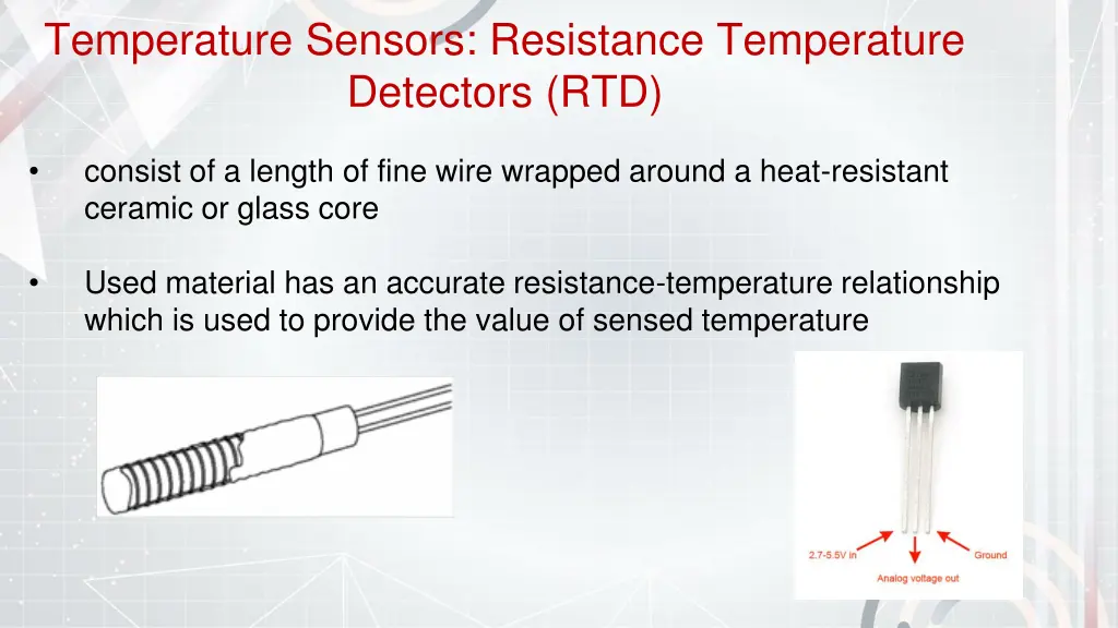 temperature sensors resistance temperature