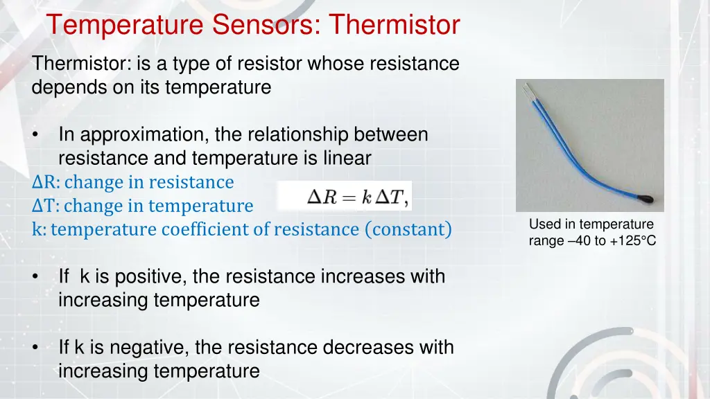temperature sensors thermistor