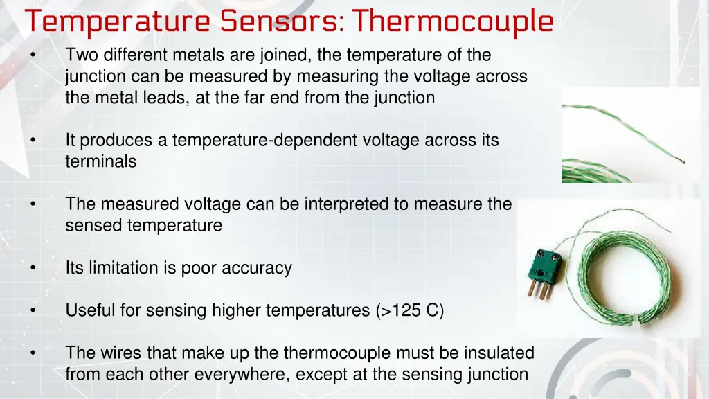 temperature sensors thermocouple two different