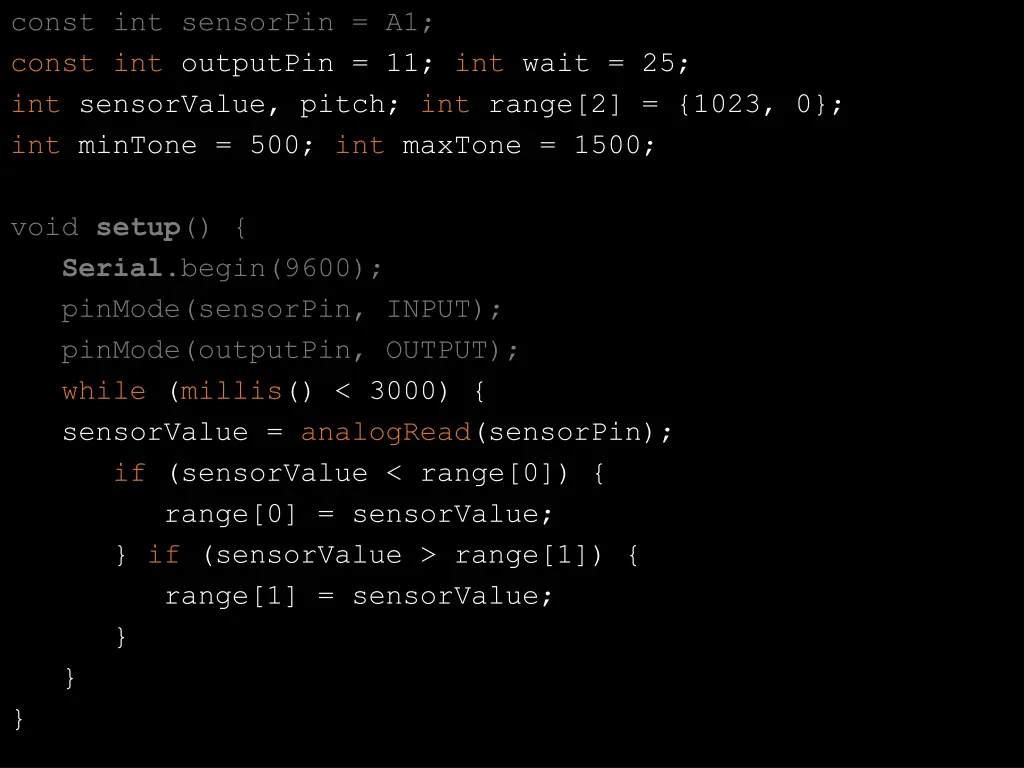 const int sensorpin a1 const int outputpin 1