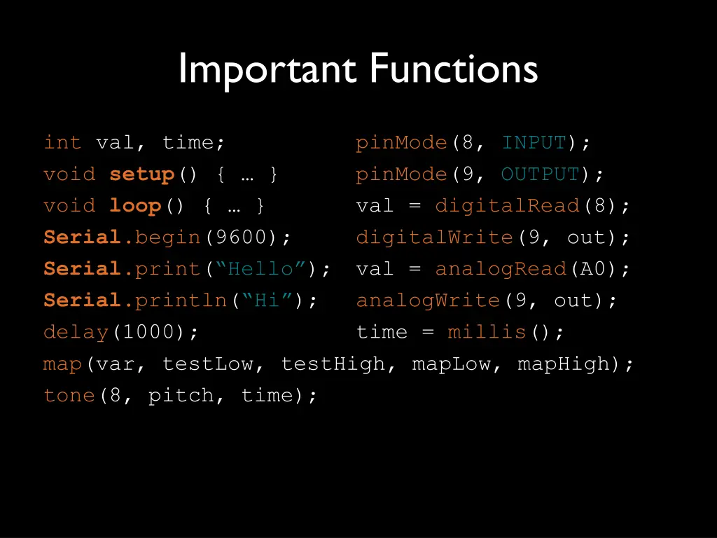 important functions