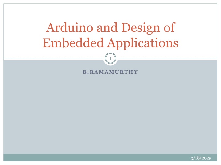 arduino and design of embedded applications