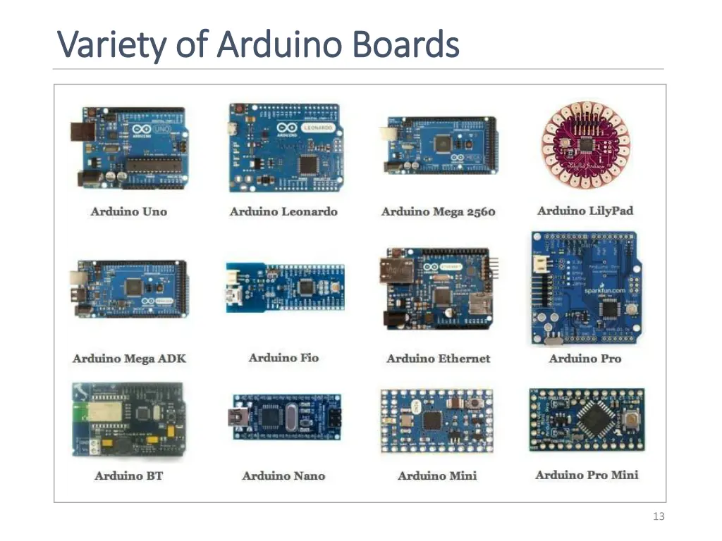 variety of arduino boards variety of arduino
