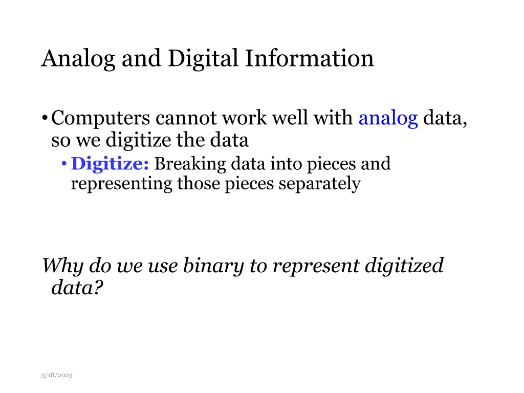 analog and digital information