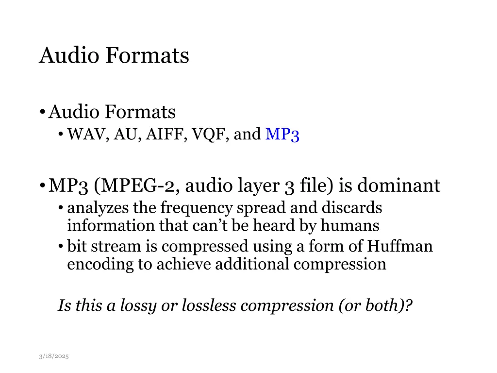 audio formats