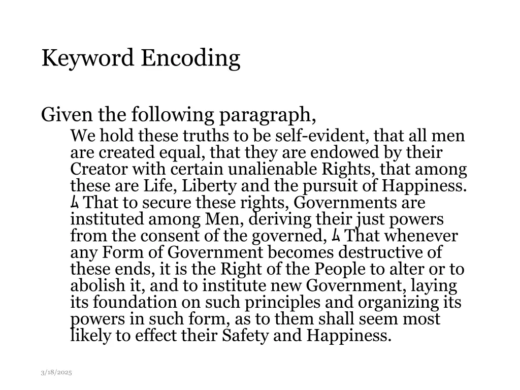 keyword encoding 1
