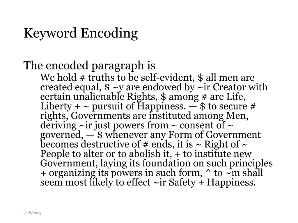 keyword encoding 2