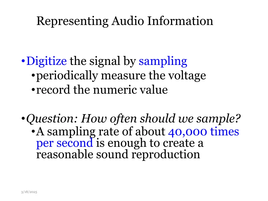 representing audio information 1