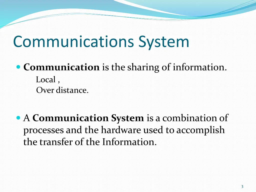 communications system