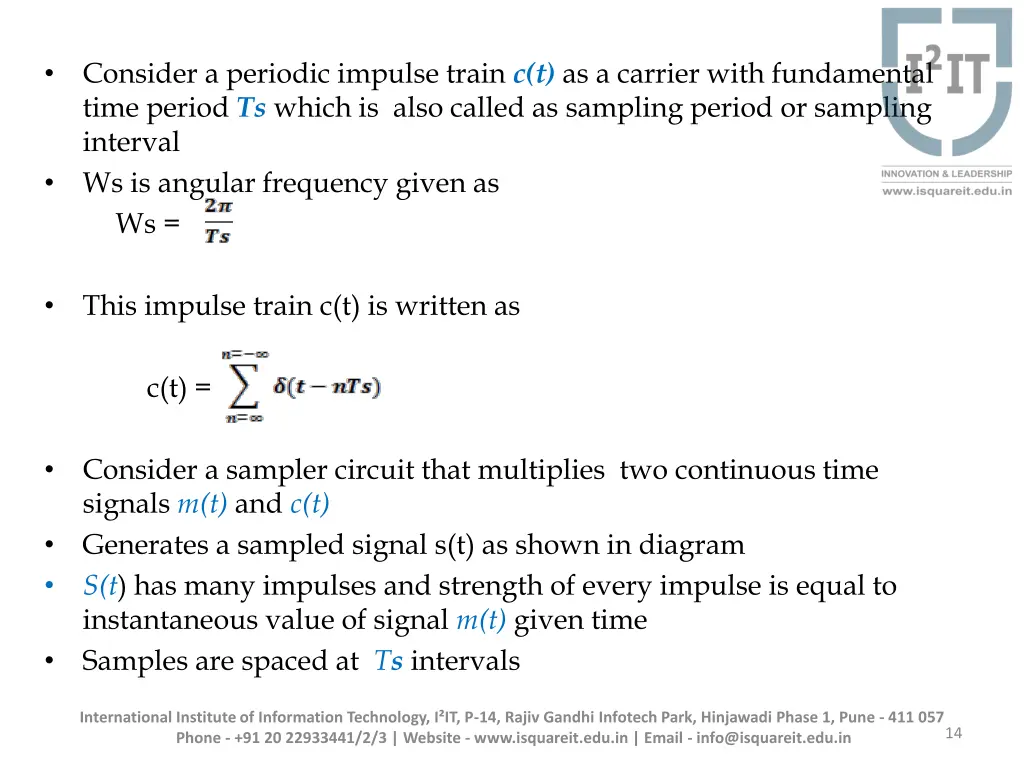 consider a periodic impulse train