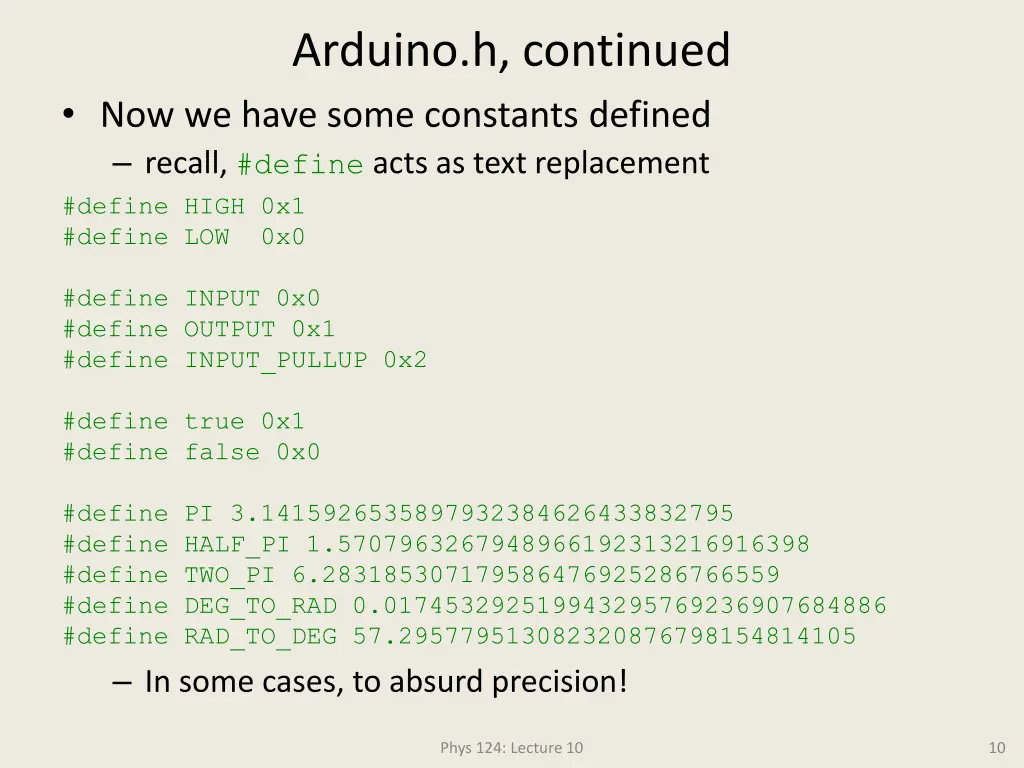 arduino h continued