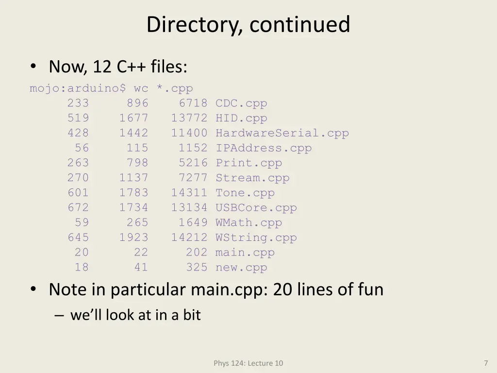directory continued
