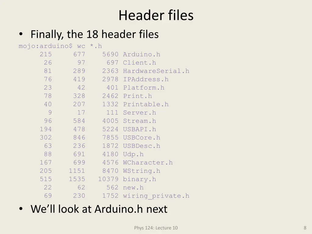 header files