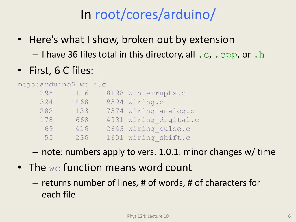 in root cores arduino