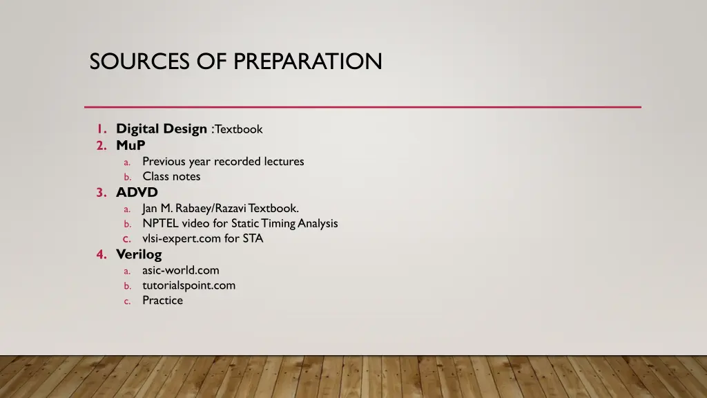 sources of preparation 1