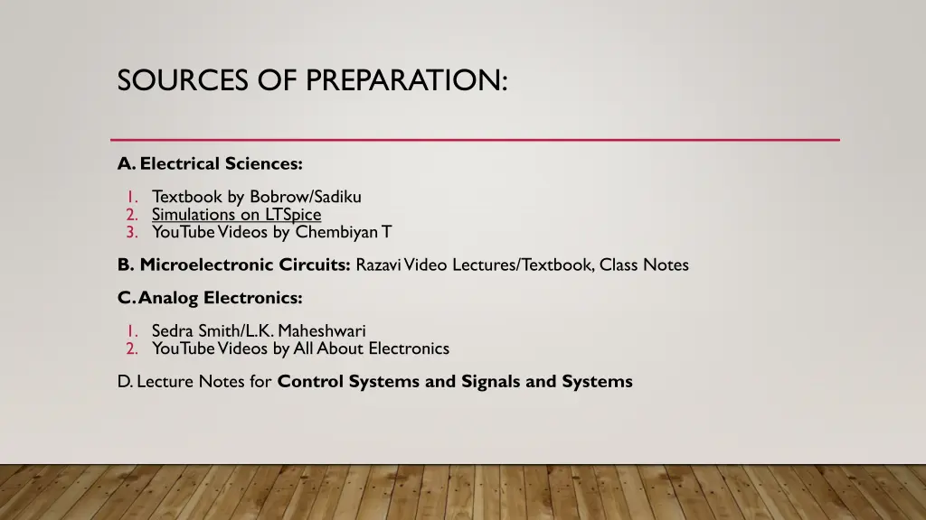 sources of preparation