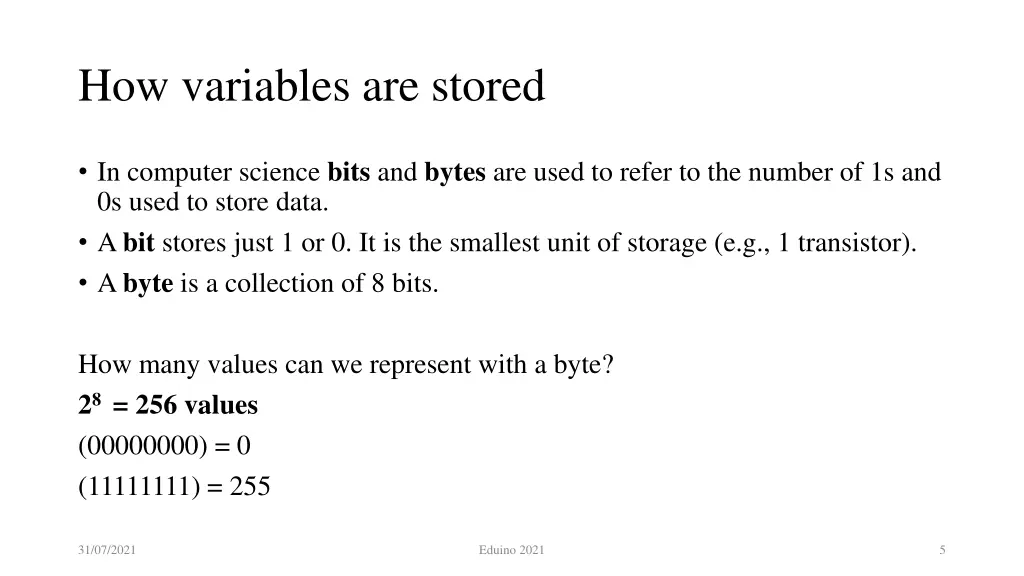 how variables are stored 1