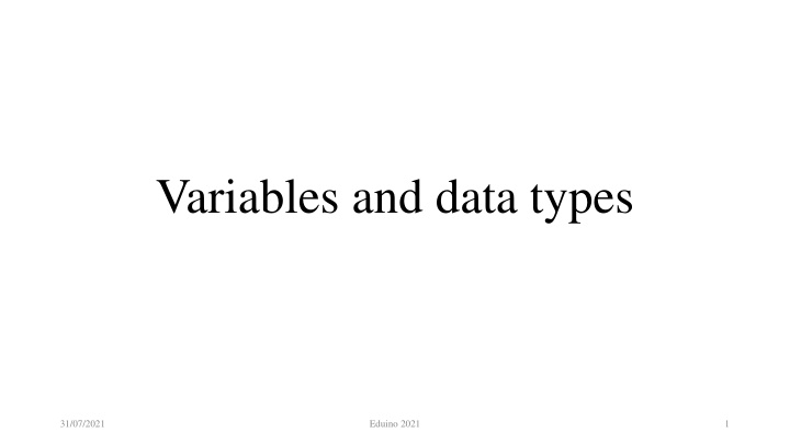 variables and data types