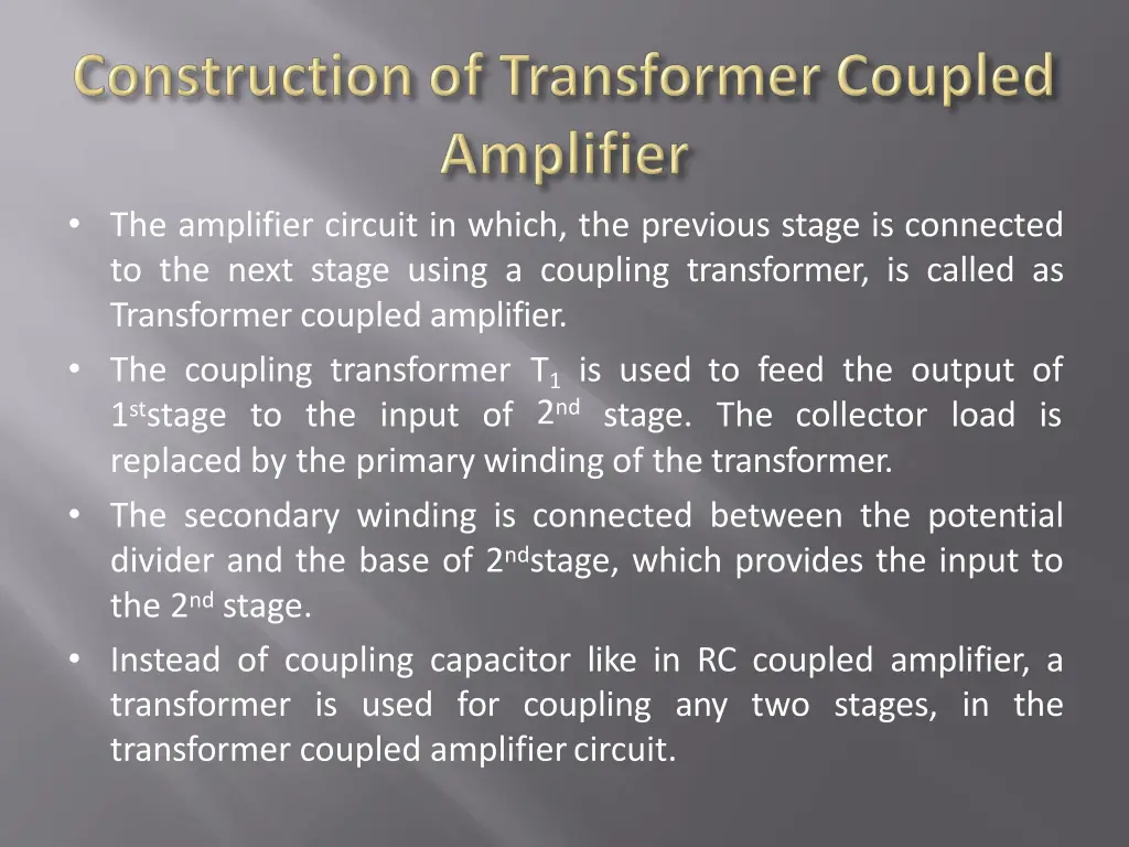 the amplifier circuit in which the previous stage