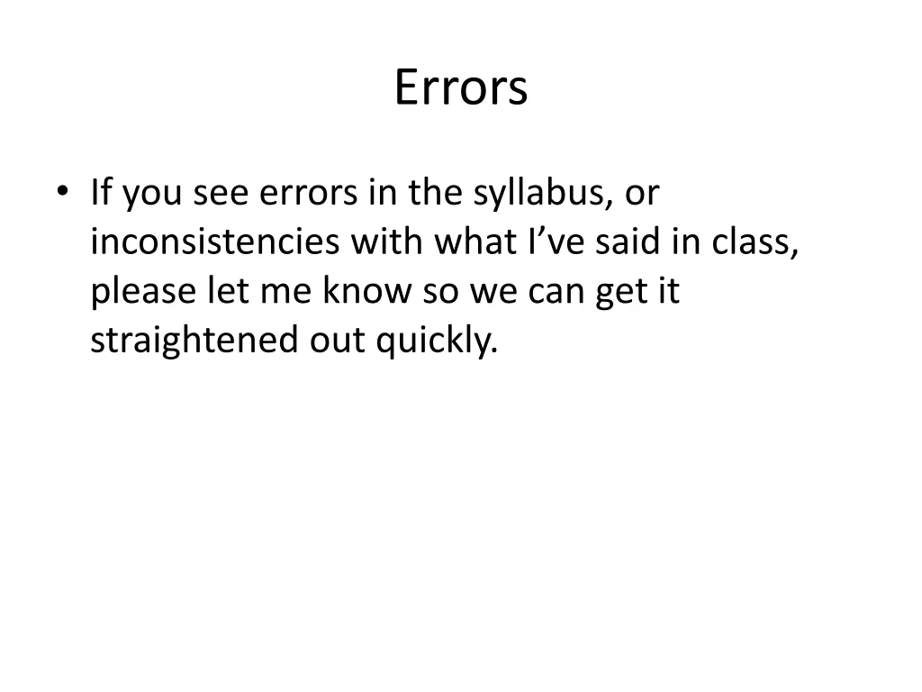 errors