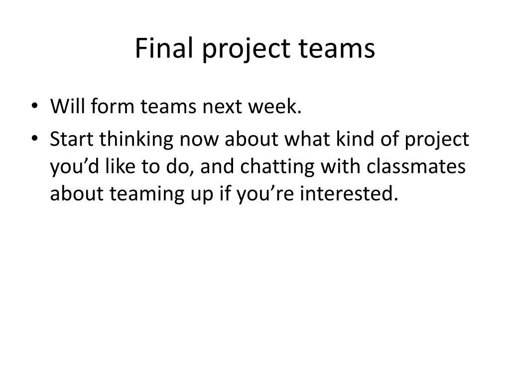final project teams