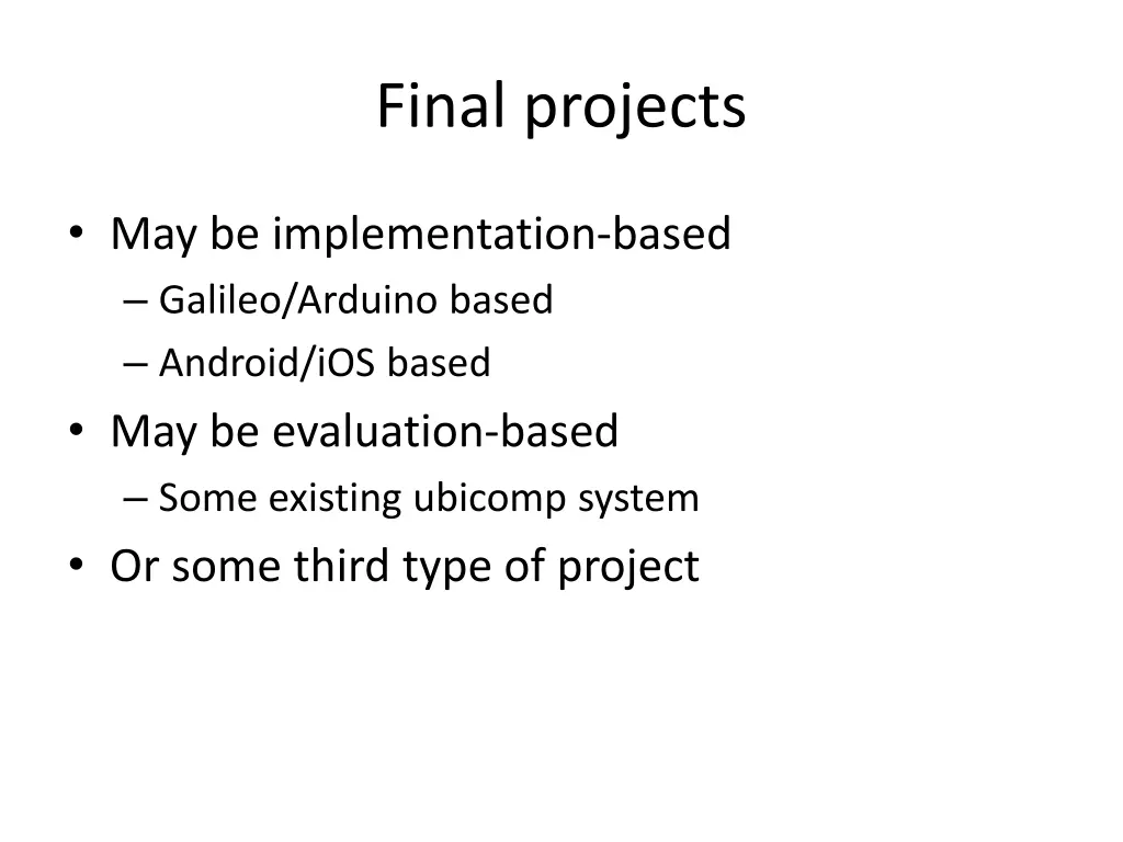 final projects